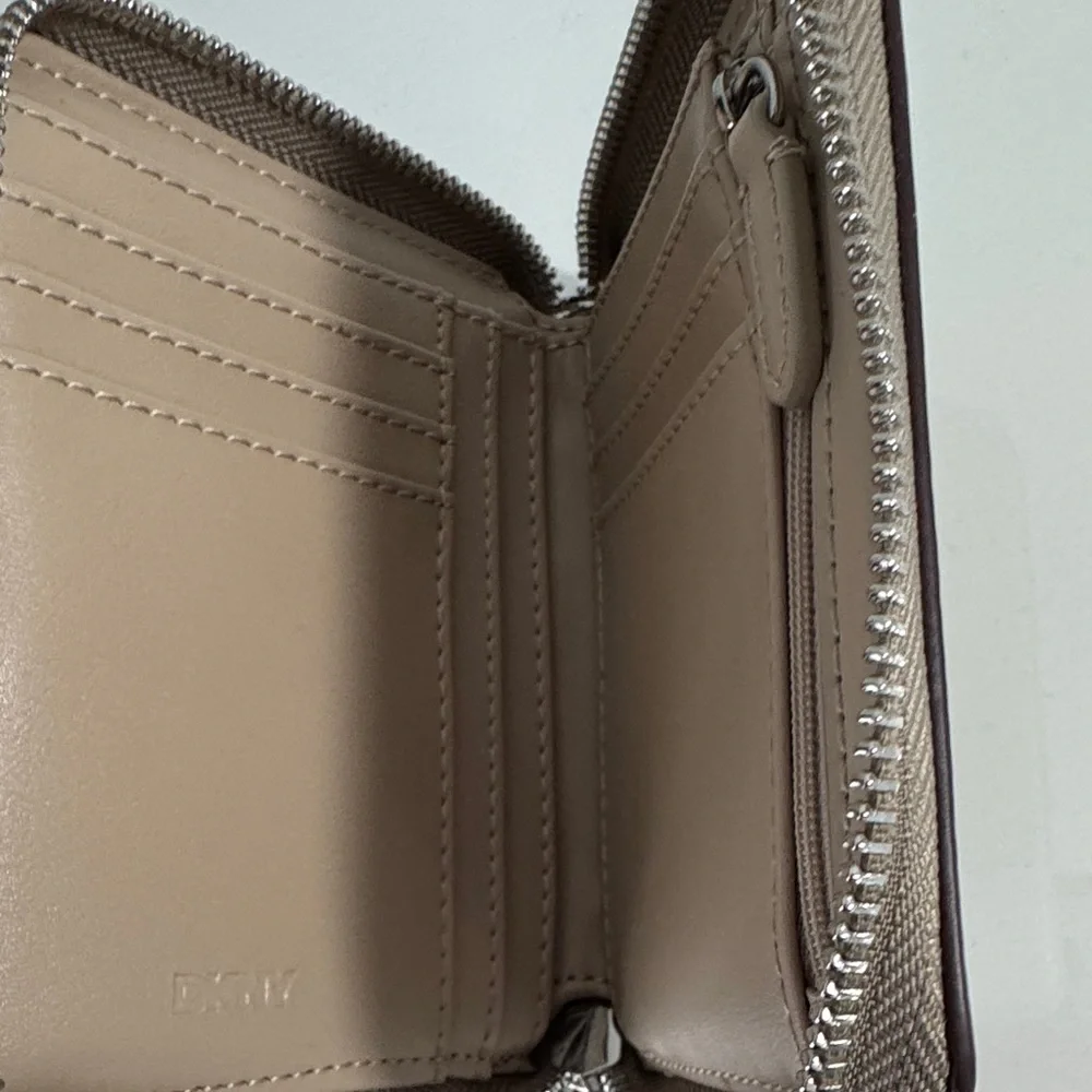 NWT DKNY Beige Zip-Around Wallet